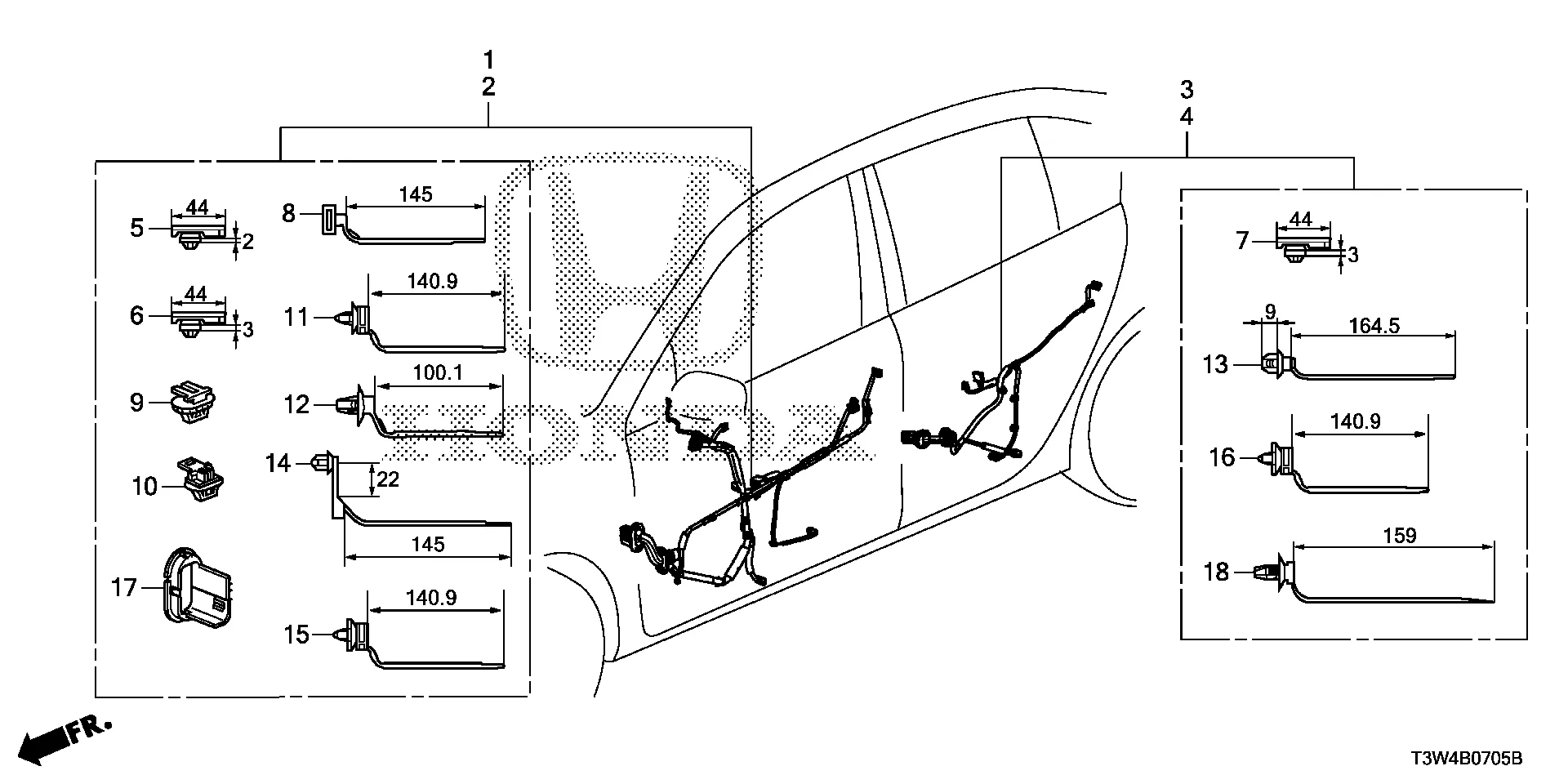 Honda Accord Wire Harness Driver Door Electrical 32751 T3W A00 Honda Parts Center Irvine Ca