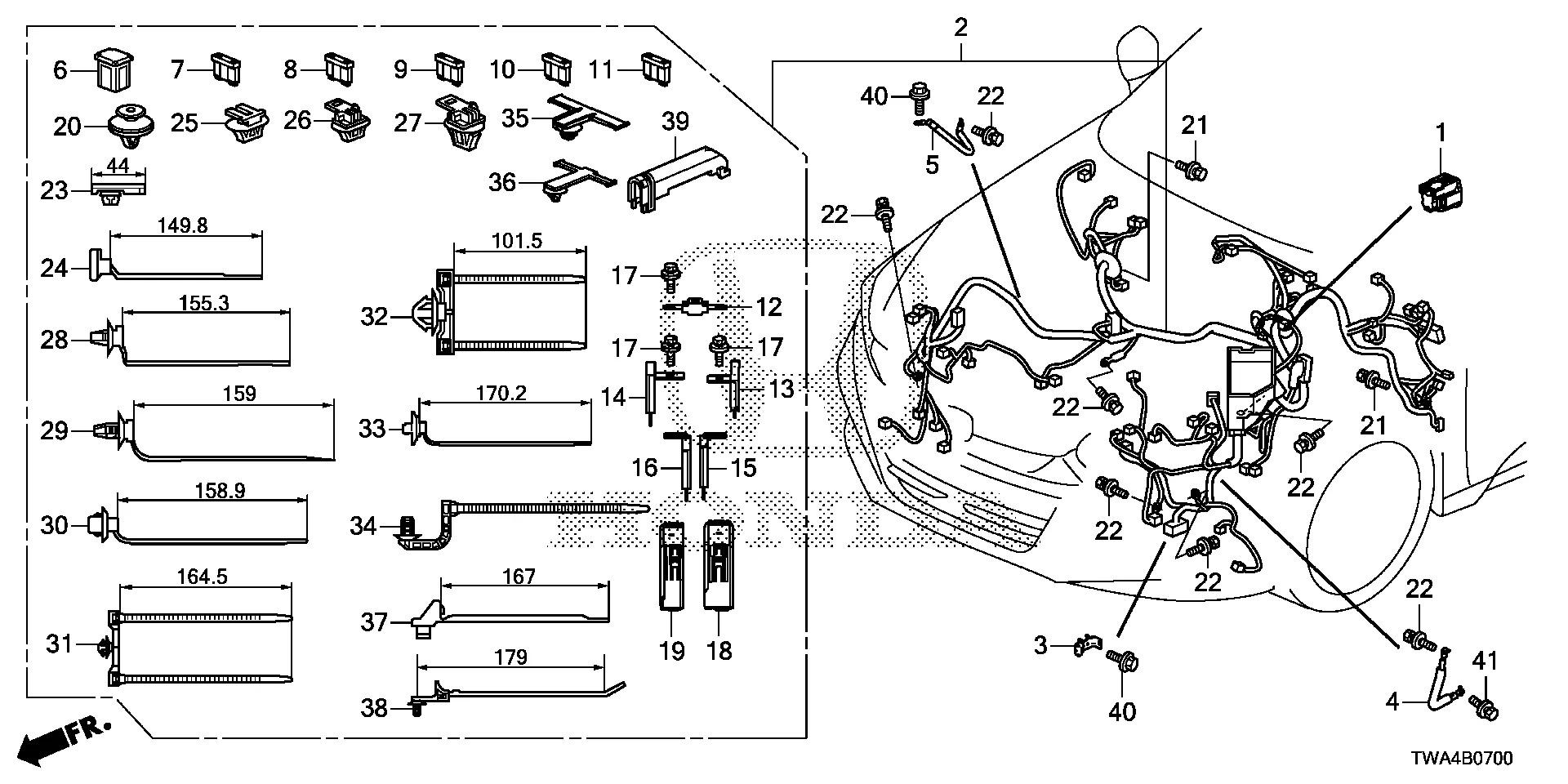 Honda Accord Wire Harness Engine Room Electrical 32200 Twa Af1 Honda Parts Center Irvine Ca