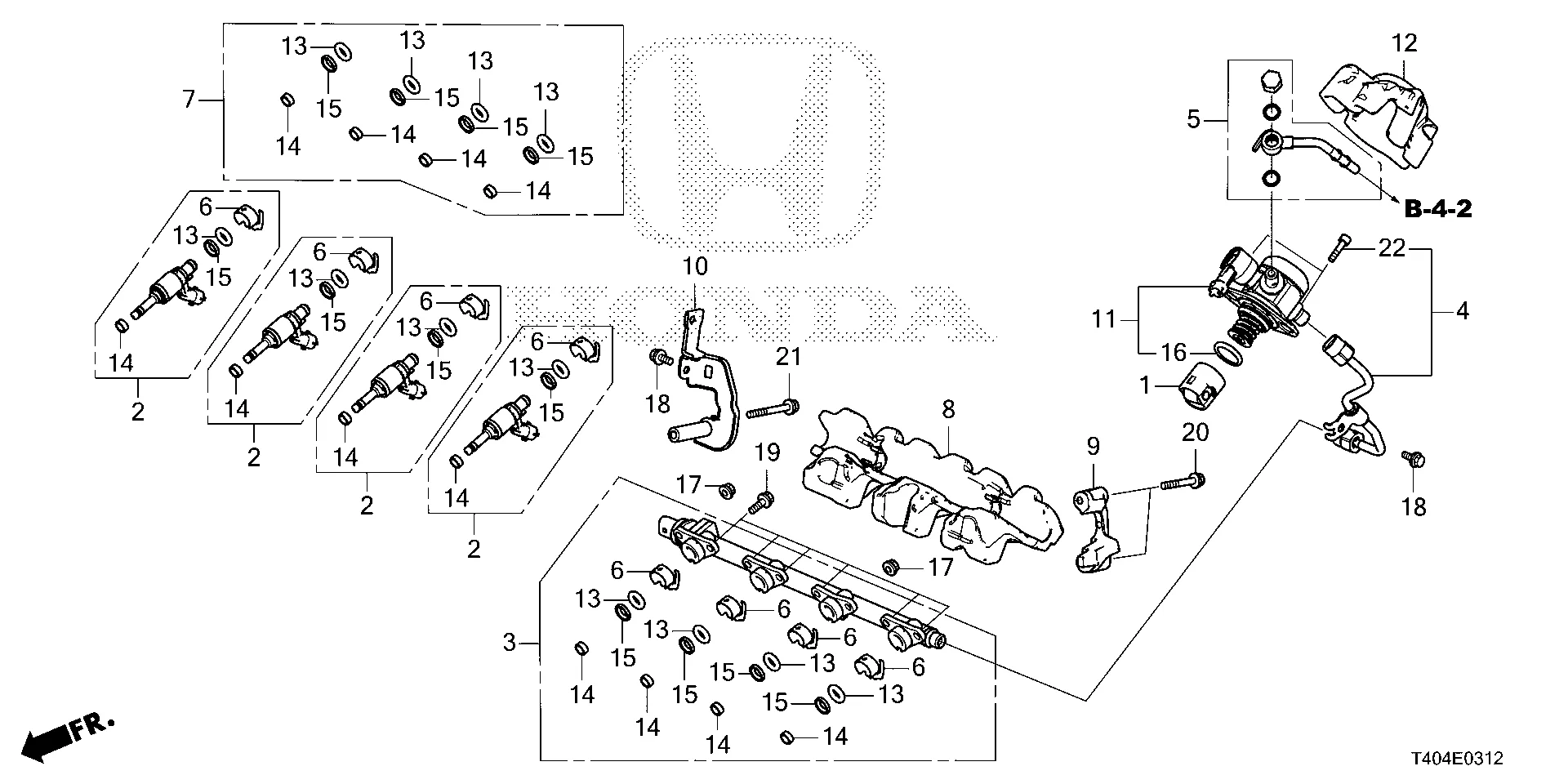 Honda Civic Liftback Pipe Fuel Feed Injector System Emissions 16013 Rpy 305 Honda