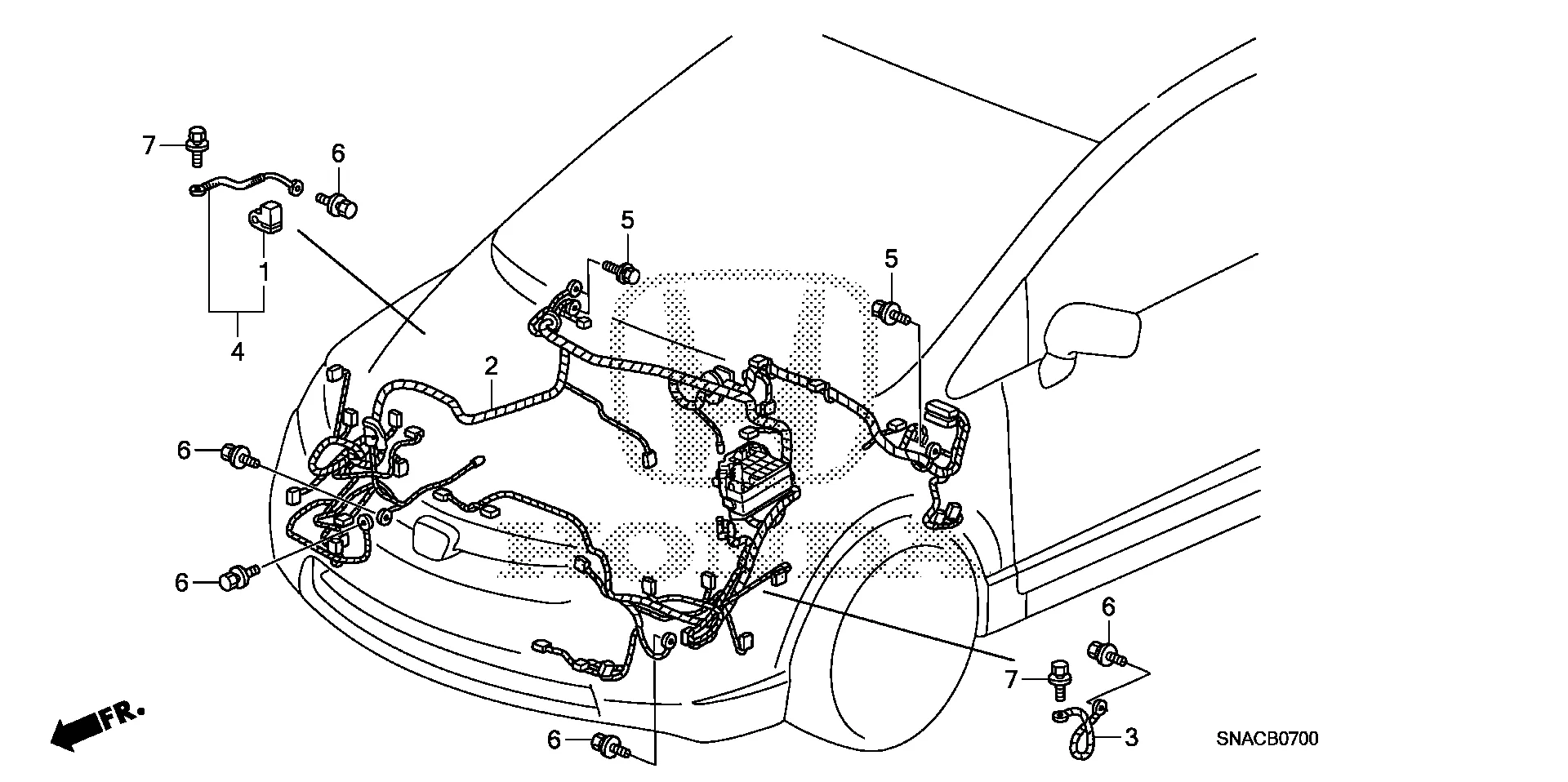 Honda Civic Wire Harness Engine Room Electrical 32200 Sna A34 Honda Wholesale Parts Online