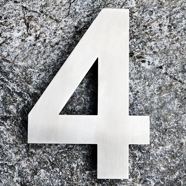 House Number 4 House Letters Modern House Number House Numbers
