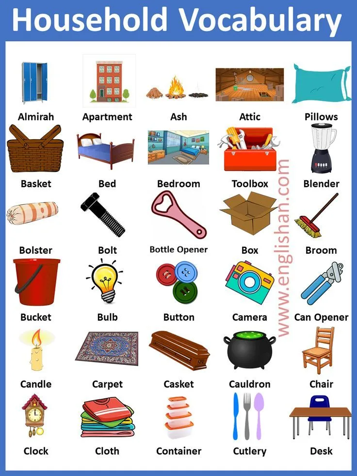 Household Items Vocabulary