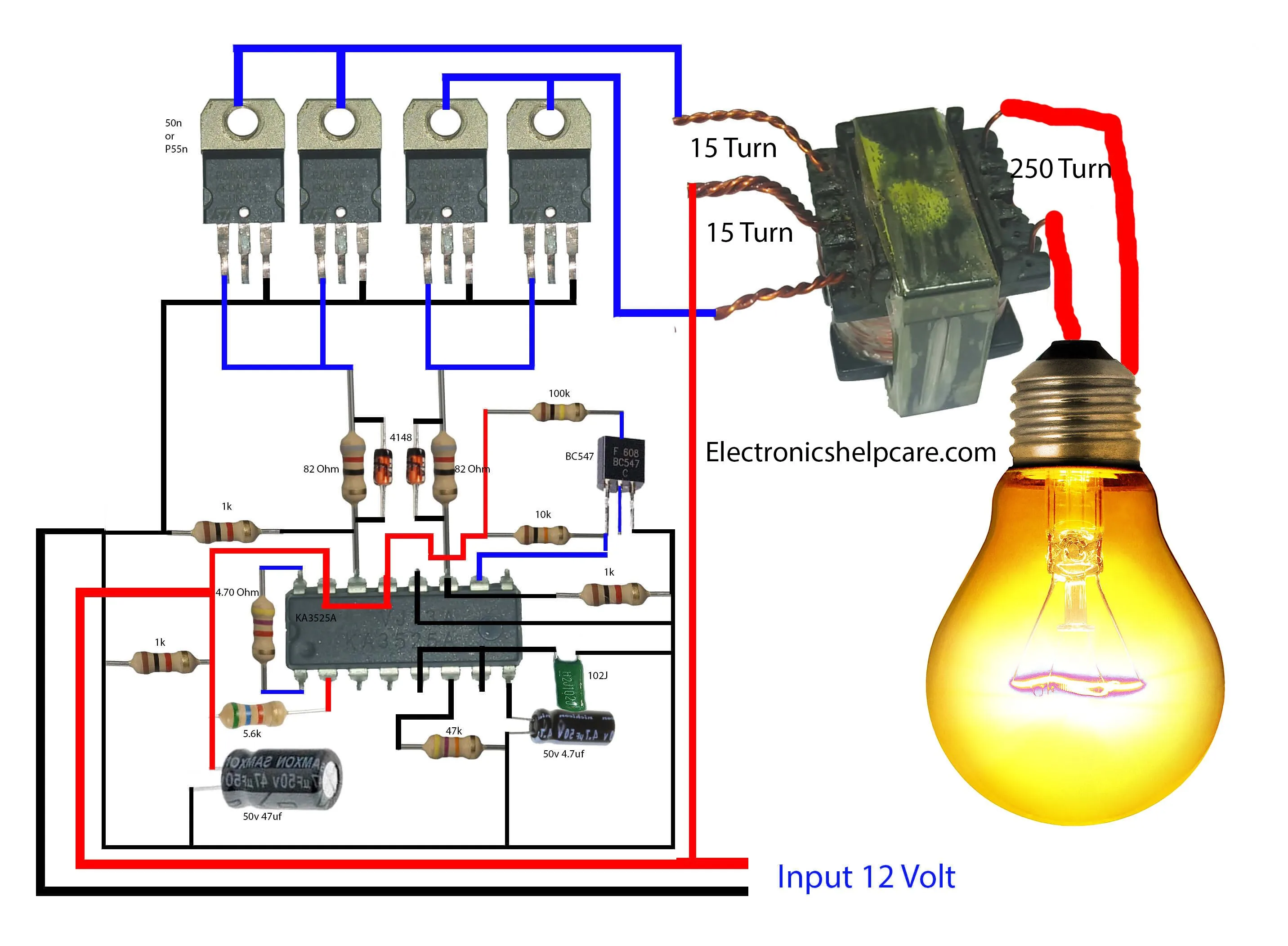 How To Make An Inverter Using 12V To 220V