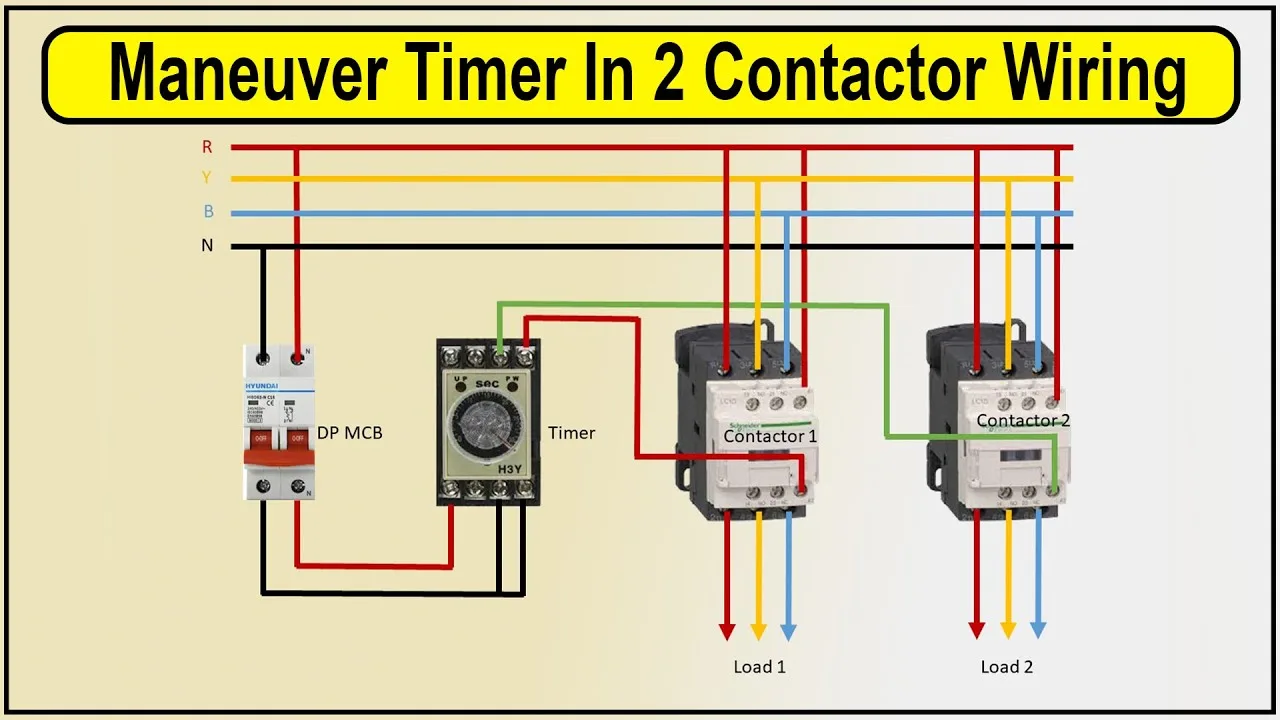 How To Make Maneuver Timer In 2 Contactor Wiring Diagram Connection Of Timer To Contactor
