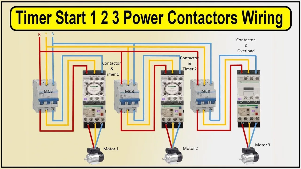 How To Make Timer Start 1 2 3 Power Contactors Wiring Diagram Timer Contactor Wiring Diagram