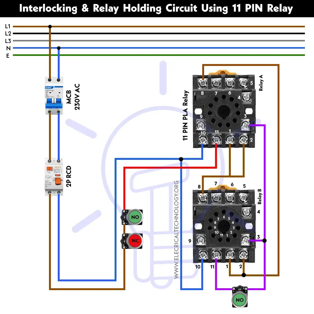 How To Wire 11 Pin Relay For Interlocking Holding Circuit