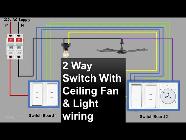 How To Wire A 3 Way Switch Ceiling Fan With Light Diagram