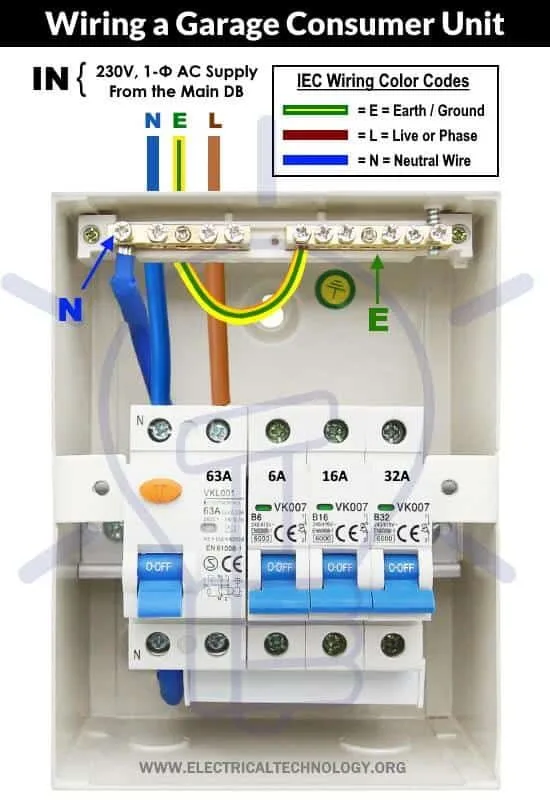 How To Wire A Garage Consumer Unit Wiring Rcd In Garage Cu Home Electrical Wiring Wire