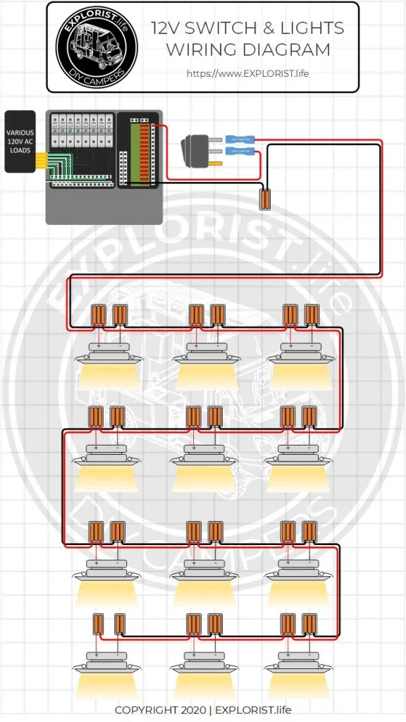 How To Wire Lights Switches In A Diy Camper Van Electrical System