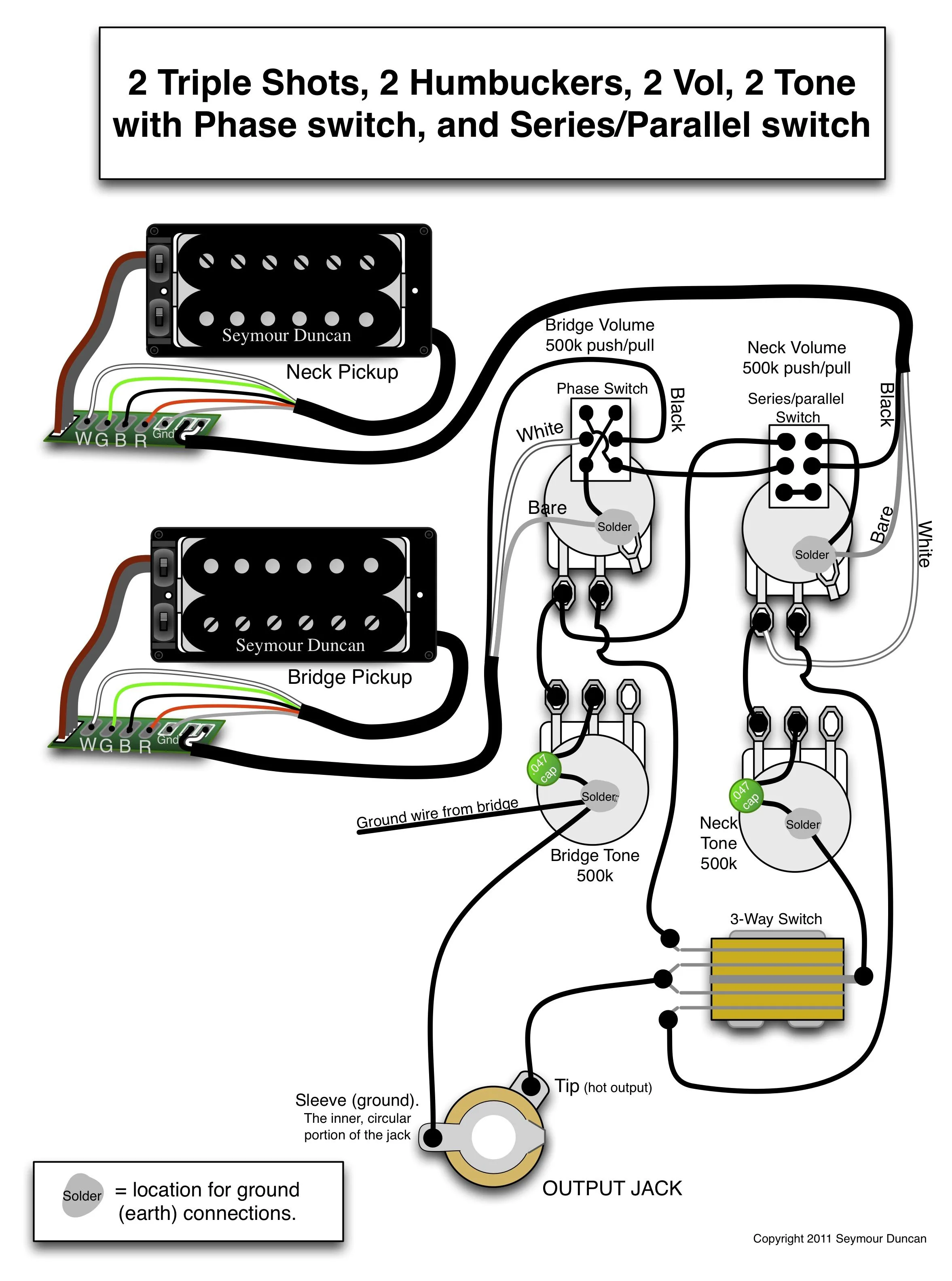 Humbucker Guitar Pickup Wiring Diagrams