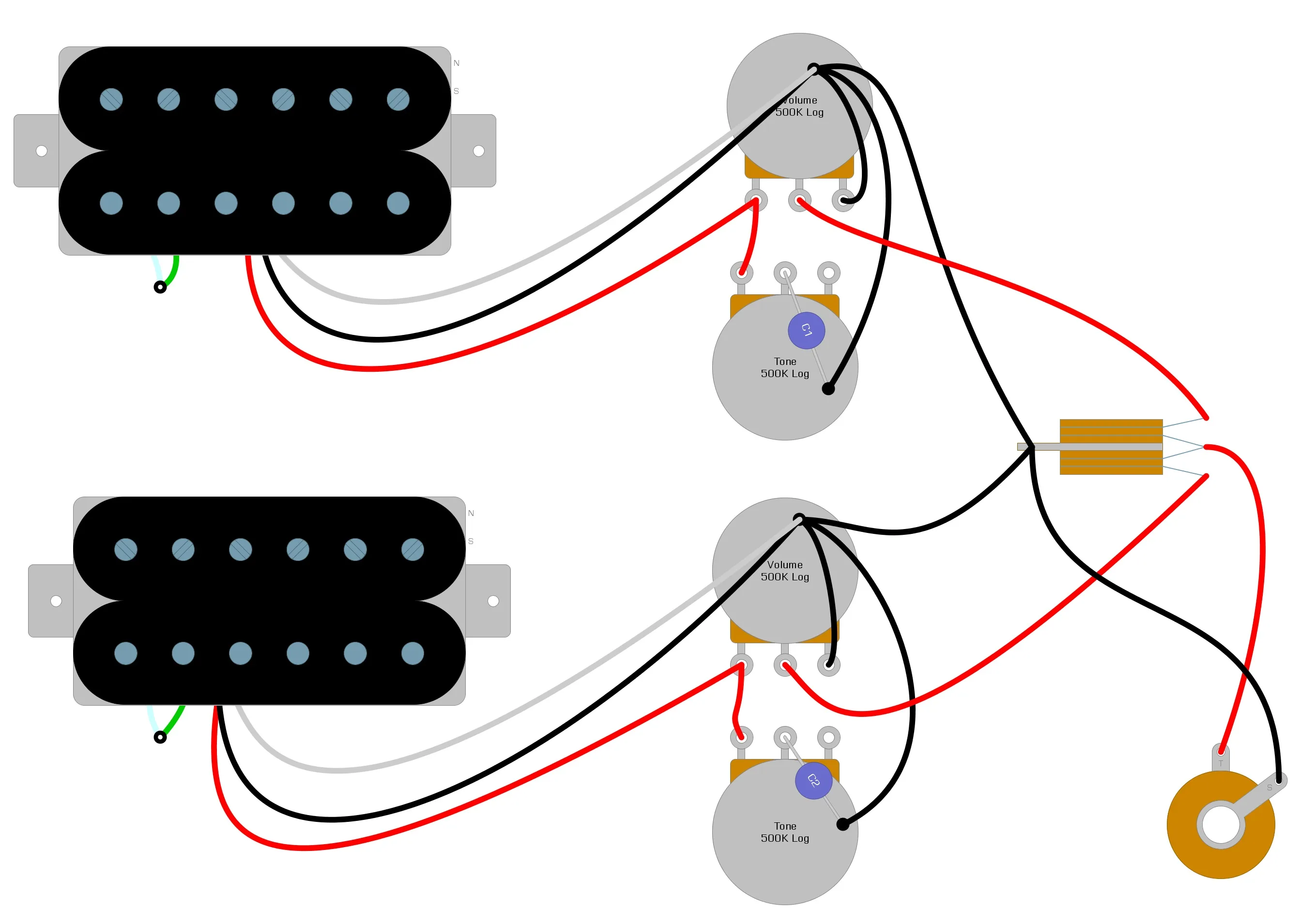 Humbucker Pickup Wiring Diagrams