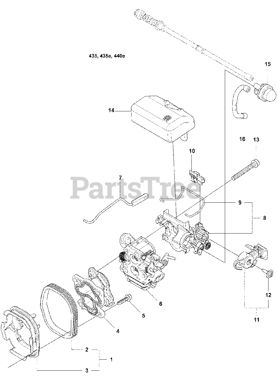 Husqvarna 435 Husqvarna Chainsaw 2008 05 Intake Carb Air Filter Parts Lookup With