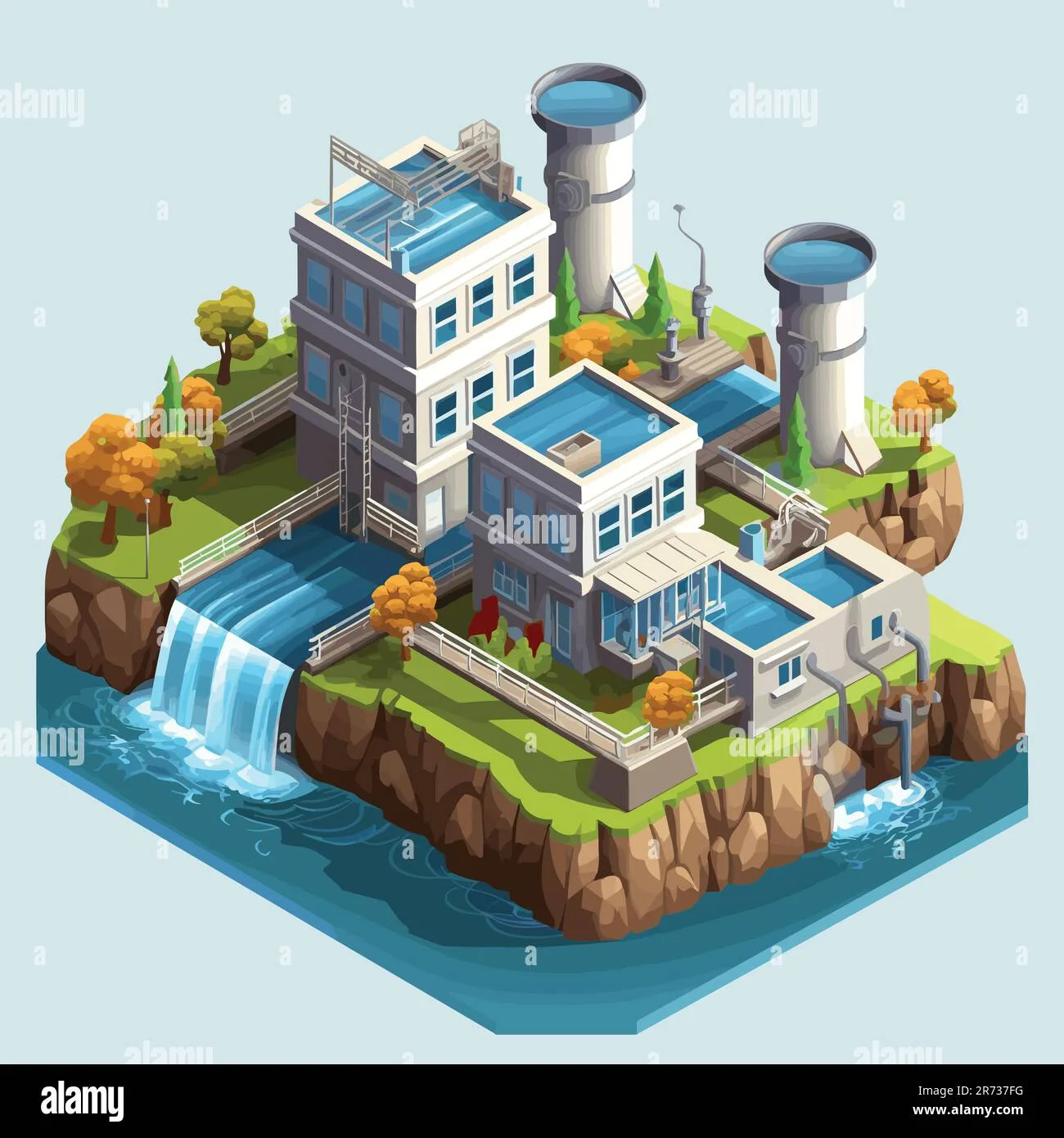 Hydroelectric Power Station Vector Vectors Stock Vector Images Alamy