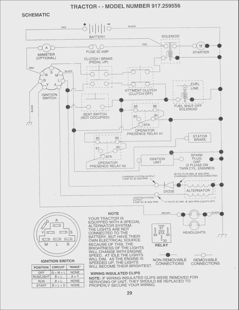 Ignition Schematic Craftsman Lawn Tractor Wiring Diagram Cra