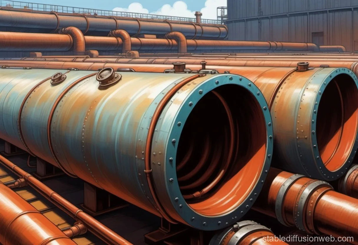Industrial Pipe System Design Prompts Stable Diffusion Online