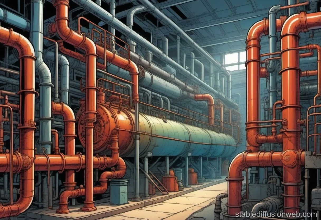Industrial Pipe System Prompts Stable Diffusion Online