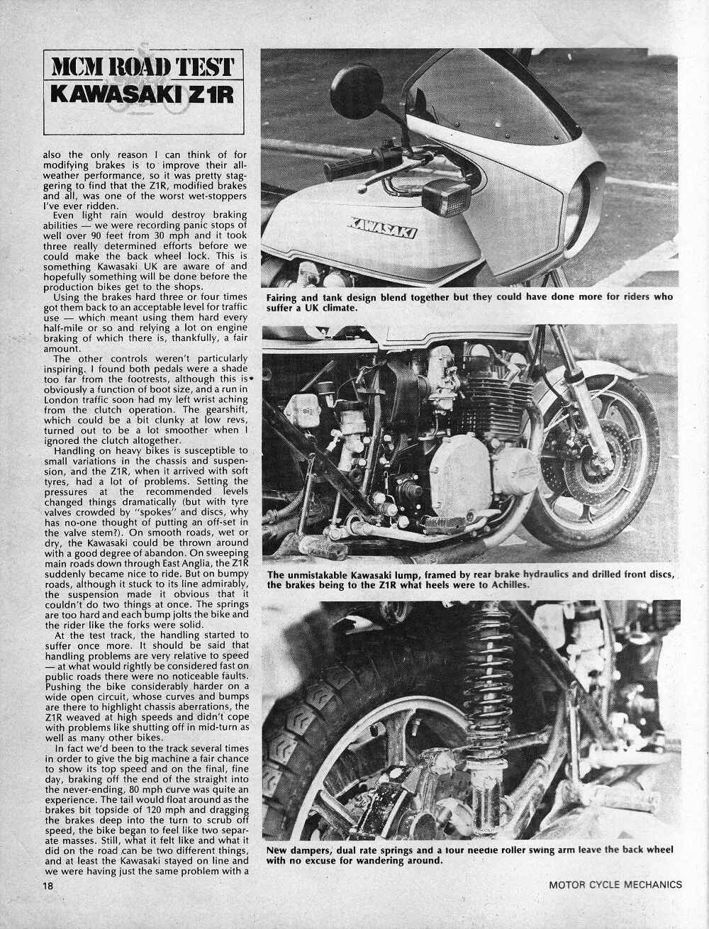 Información Detallada De 1979 Kawasaki Z 1000 Z1 R Fotos Y Especificaciones