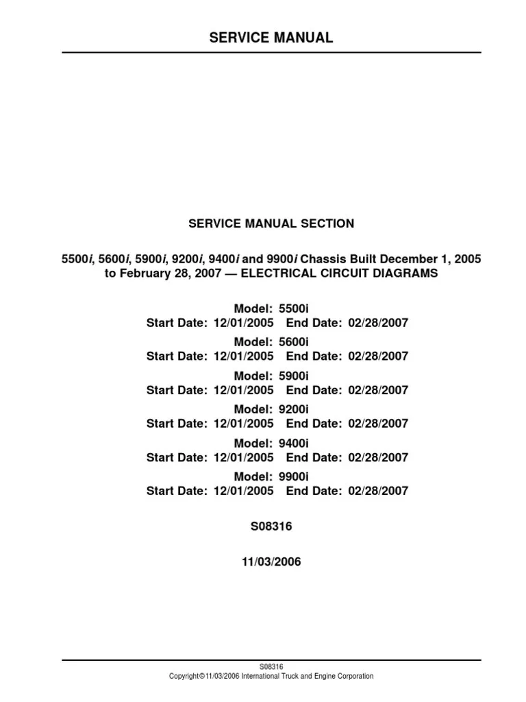 International Truck Wiring Diagram Manual Database