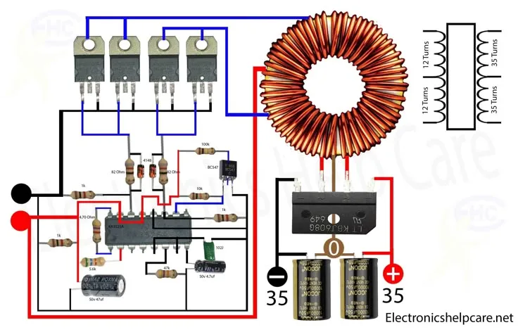 Inverter For Amplifier Electronics Help Care Electrical Circuit Diagram Circuit Diagram