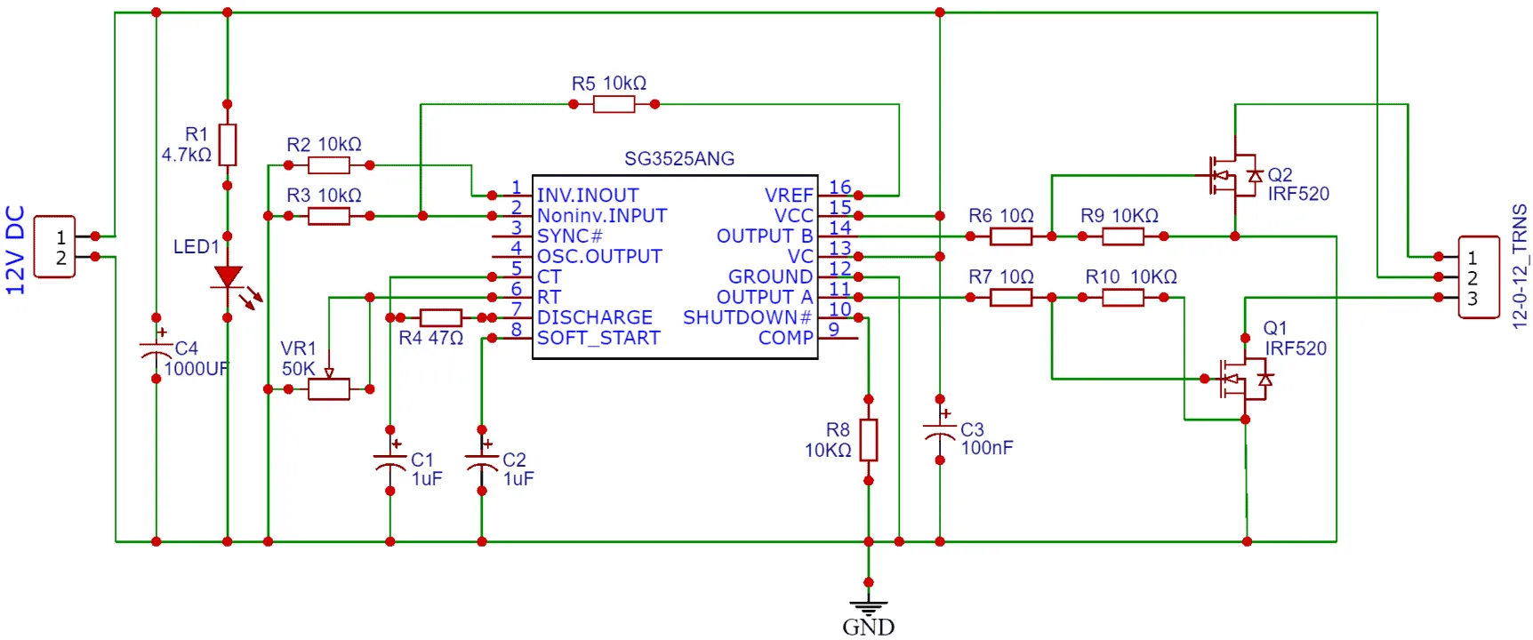 Inverter Using Sg3525 Circuit Diagram