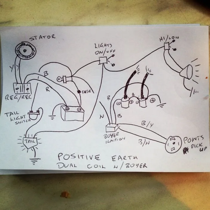 Its A Wiring Diagram For Positive Earth Dual Coil Running A Boyer Ignition And Modern Single