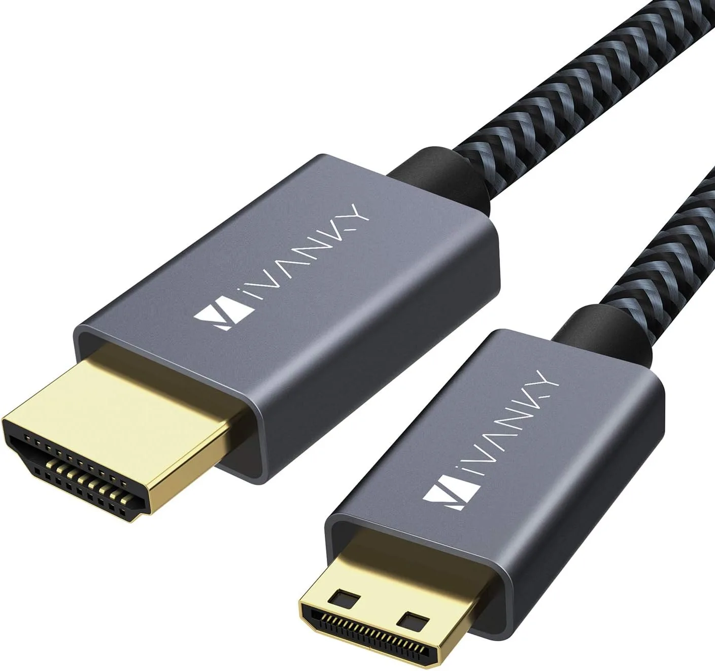 Ivanky Mini Hdmi To Standard Hdmi Cable 4K Gold Plated Connector Mini Hdmi To Hdmi Cable