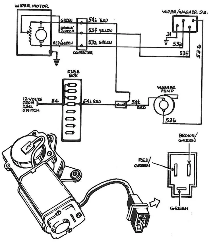 Jeep 4 Wire Wiper Motor Diagram 1995 Jeep Cherokee Wiper Wir