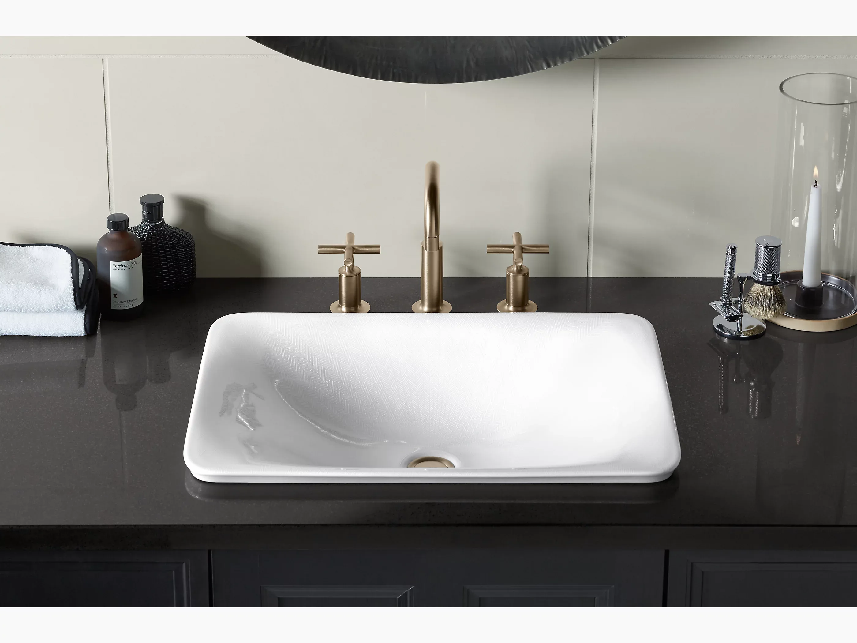 K 75749 Hd1 0 Sartorial Herringbone Carillon 21 Rectangular Drop In Bathroom Sink No