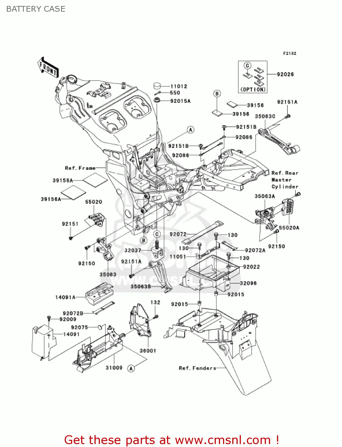 Kawasaki 2000 Zx1200 A1 Zx 12R Battery Case Schematic Partsfiche