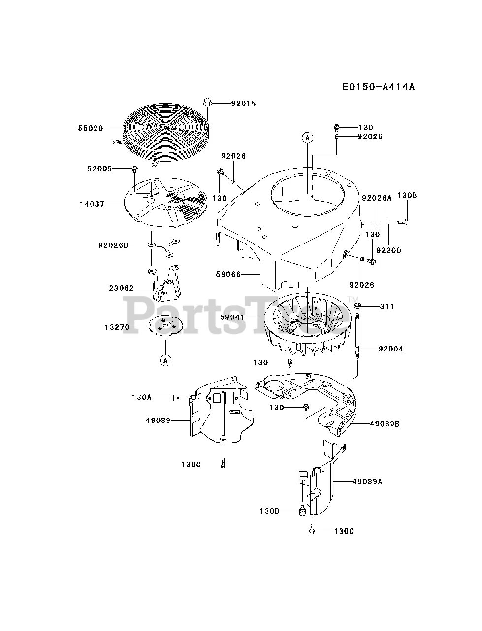 Kawasaki Fh500V Es10 Kawasaki Engine Cooling Equipment Parts Lookup With Diagrams Partstree