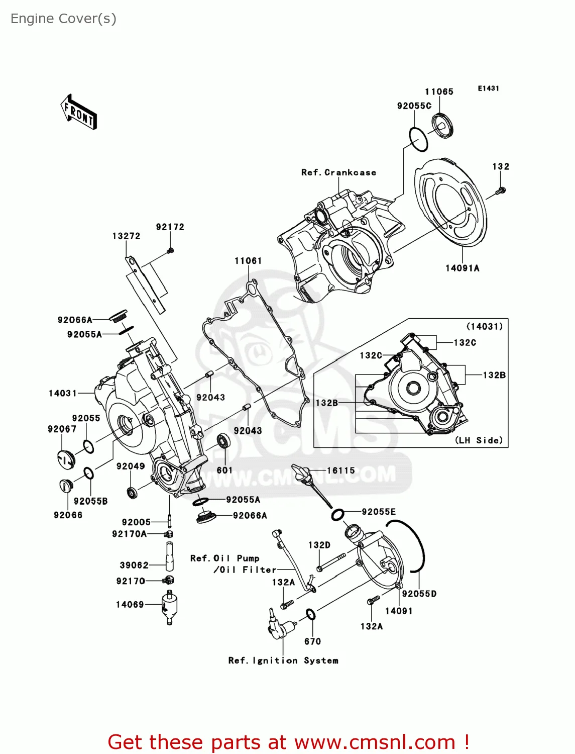 Kawasaki Kvf750 Gdf Brute Force 750 4X4I Eps 2013 Usa Engine Cover S Buy Original Engine