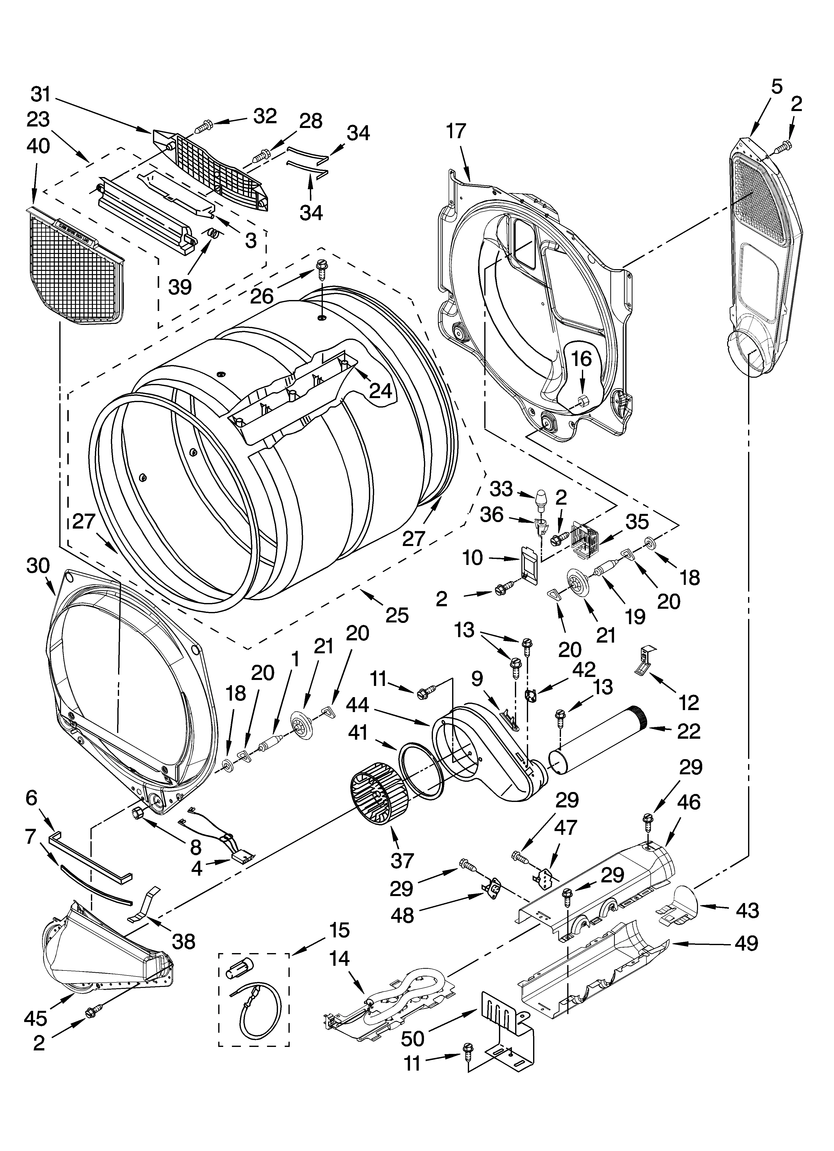 Kenmore Elite He3 Dryer Parts Diagram