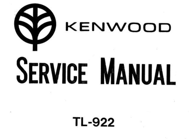 Kenwood Tl 922 Schematic Diagrams Service Manual Repair Schaltplan Techniques 9 46 Picclick Uk