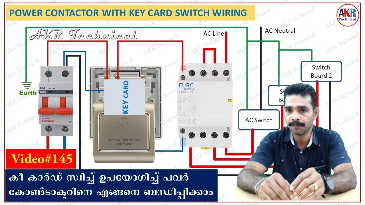 Key Card Switch Wiring Diagram With Contactor