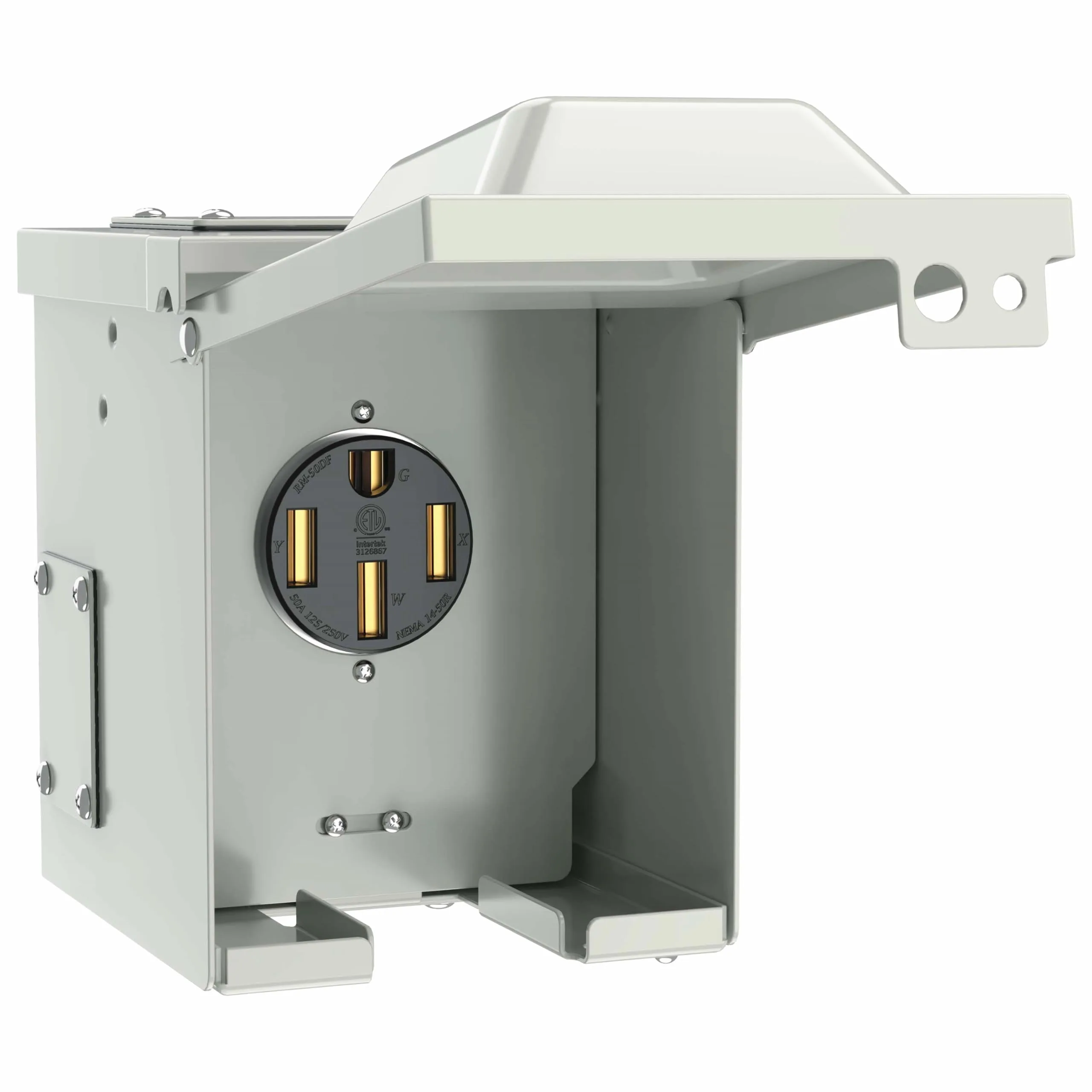 Kikirv 50 Amp Rv Power Outlet Box Nema 14 50R 125 250 Volt Rv Outdoor Electrical Receptacle