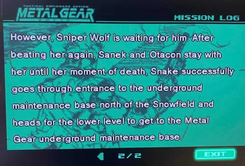 Konami Has Not Fixed Basic Spelling Errors In The Metal Gear Solid Collection