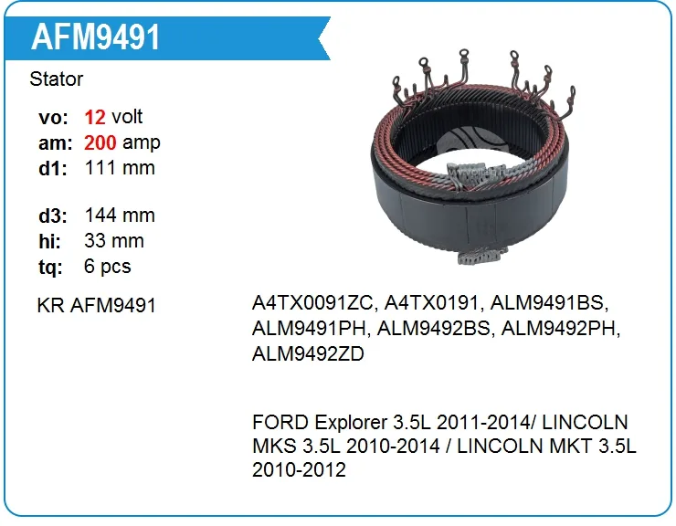 Купить Статор Krauf Afm9491 Для Ford Usa Explorer 3 5 294 Hp Gasoline 2010 Ford Usa Explorer 3