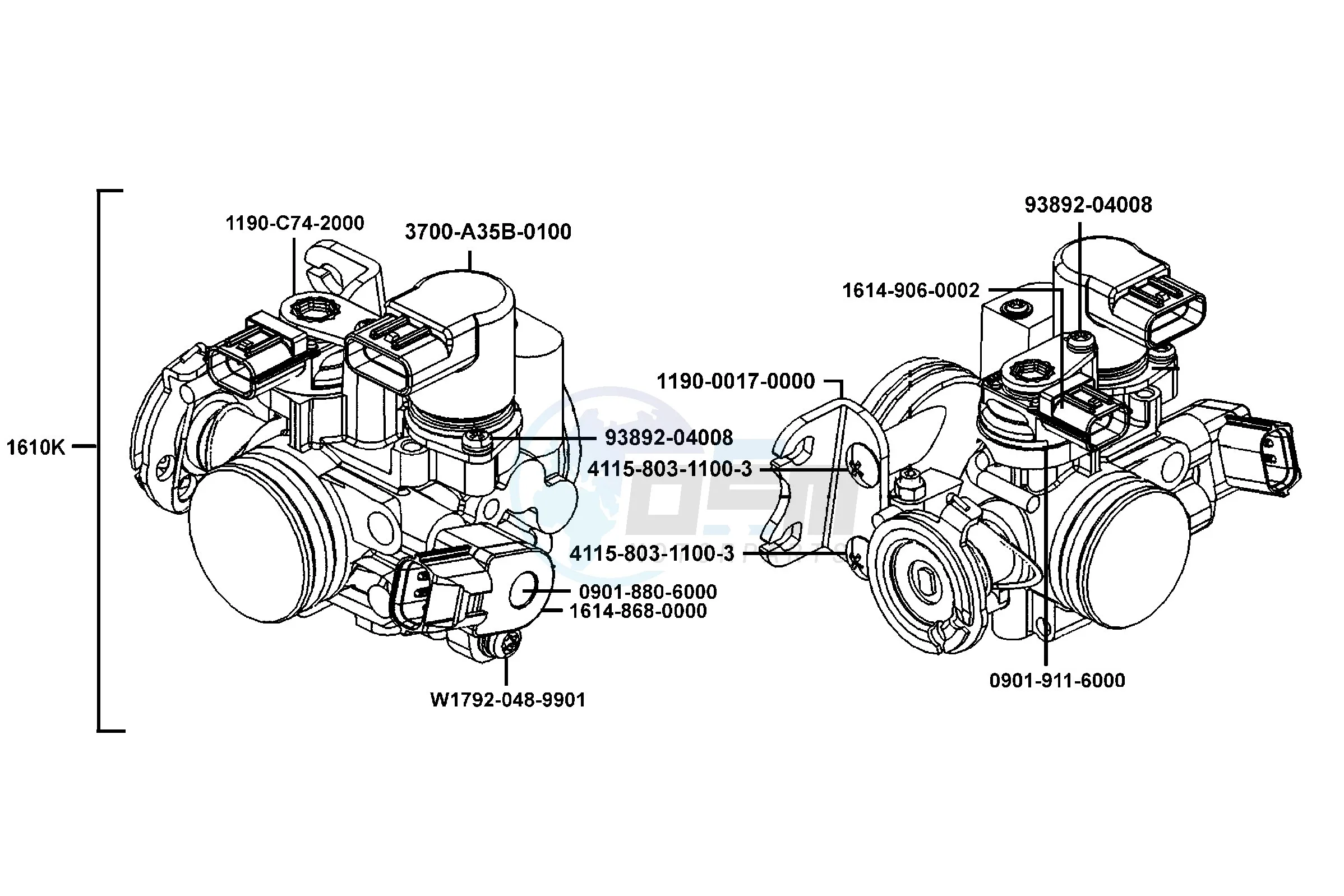 Kymco Downtown 300I Spare Parts Diagram