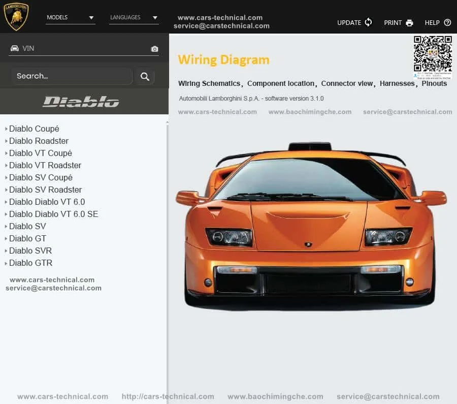 Lamborghini Diablo Circuit Diagram Diablo Coupe Roadster Sv Se Vt Gt Gtr Svr Wiring Diagram