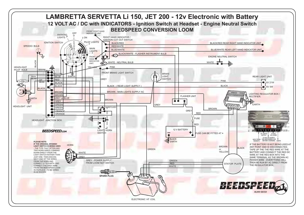 Lambretta 12V Dc Wiring Diagram Wiring Diagram And Schematic