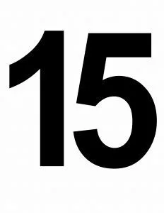 Large Printable Number 15 Alien Schooler