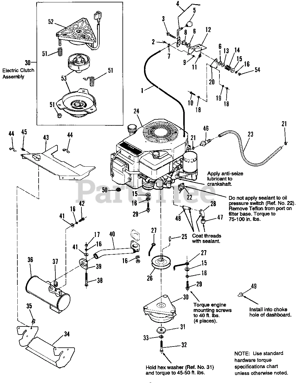 Lawn Mower Engine Parts Diagram