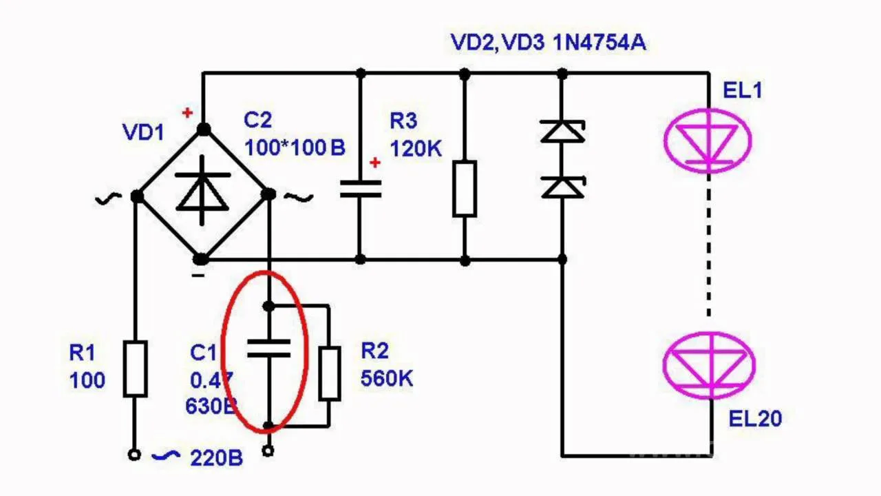 Led Light Bulb Circuit Diagram