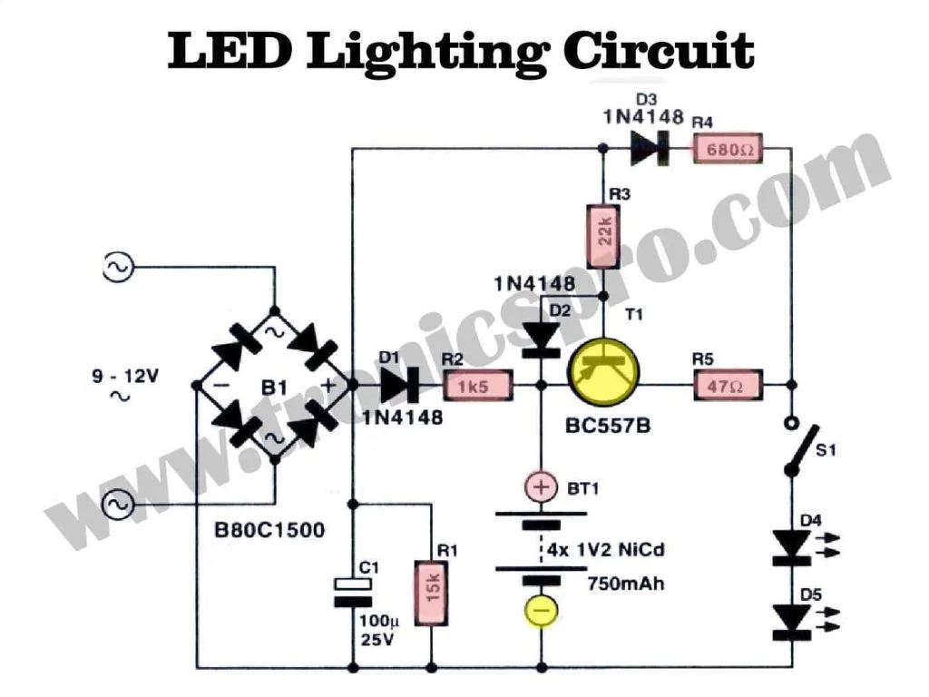 Led Lighting Circuit Diagram Tronicspro