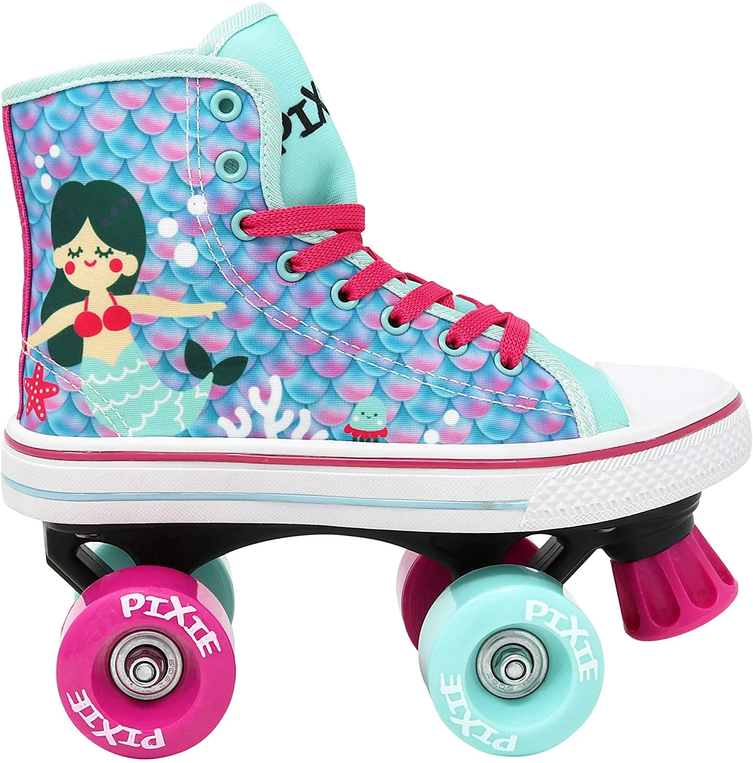 Lenexa Roller Skates For Girls Pixie Mermaid Kids Quad Roller Skate Indoor Outdoor Children