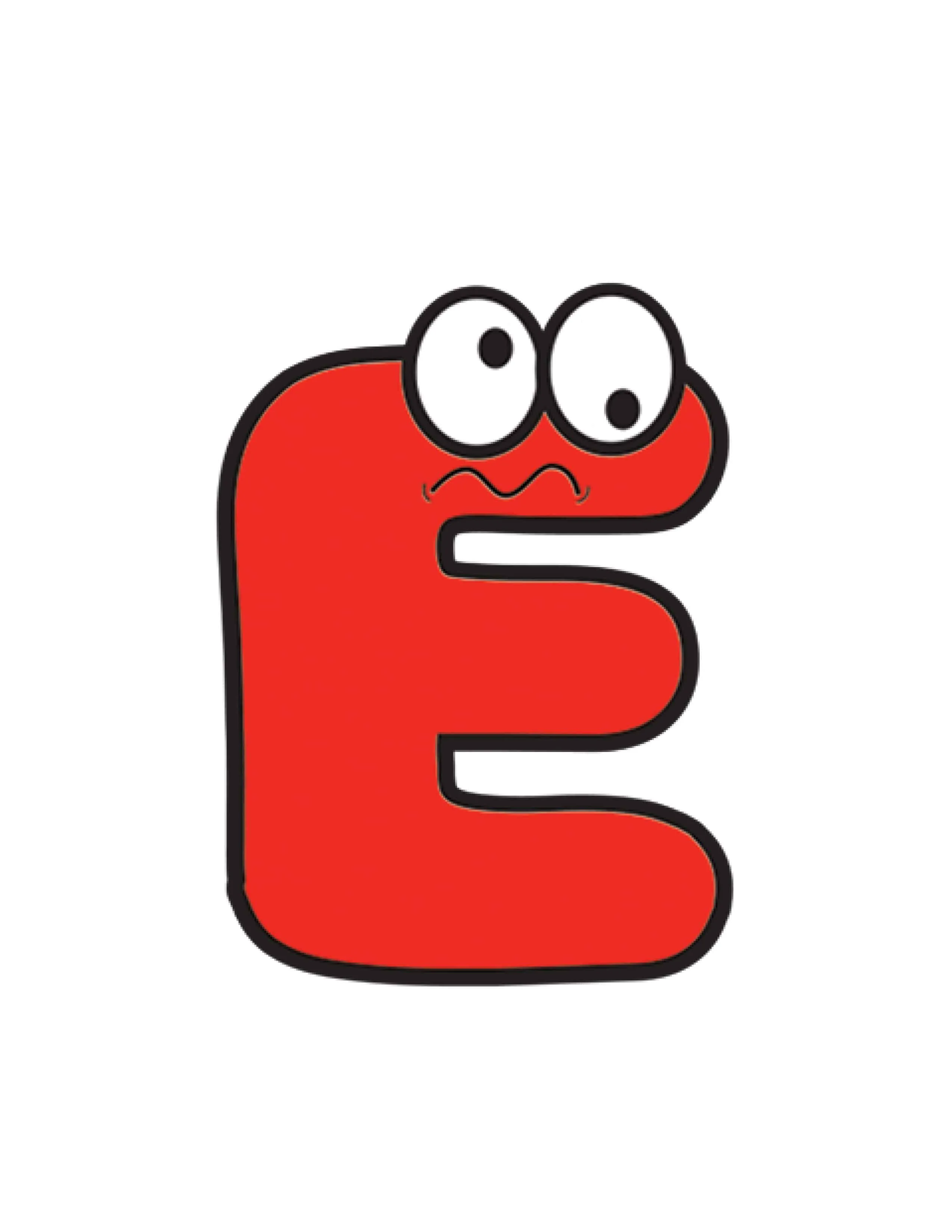 Letter E Cartoon Clip Art
