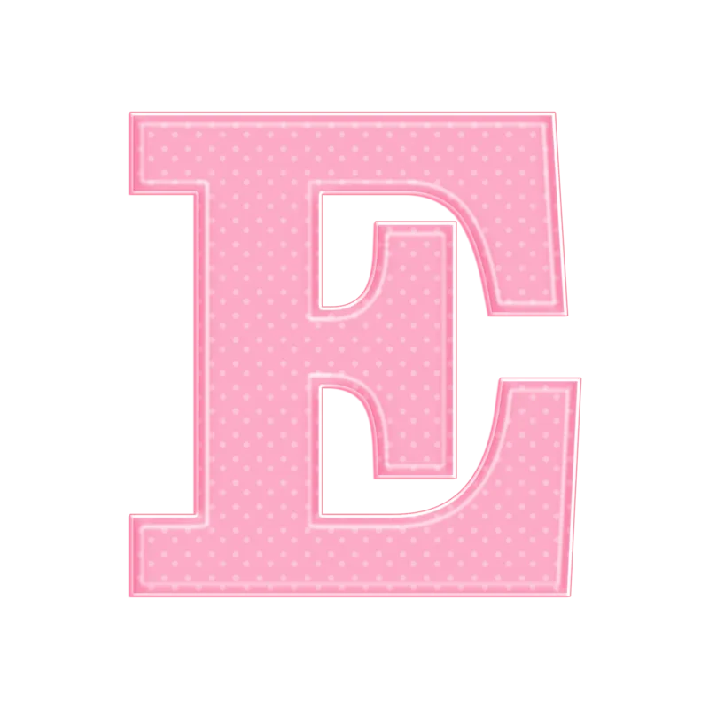 Letter E With Pink Polka Dots