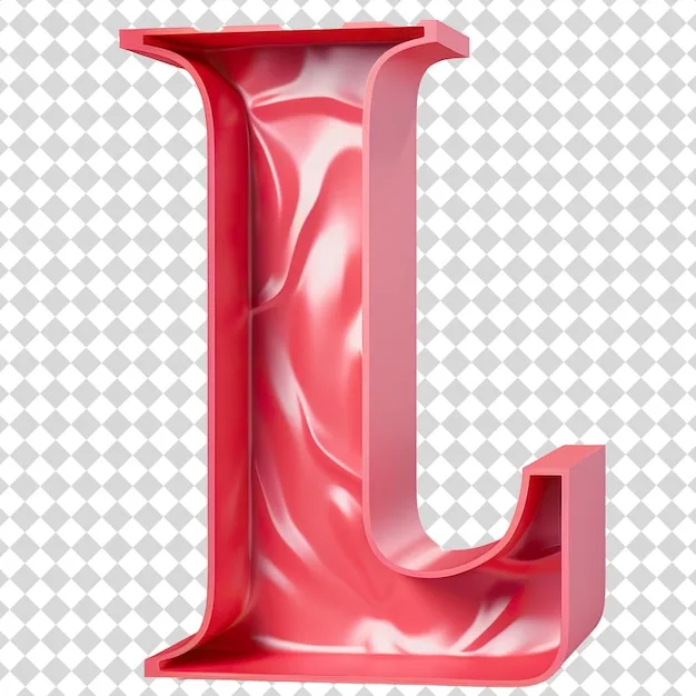 Letter L Design Isolated On Transparent Png Premium Ai Generated Psd