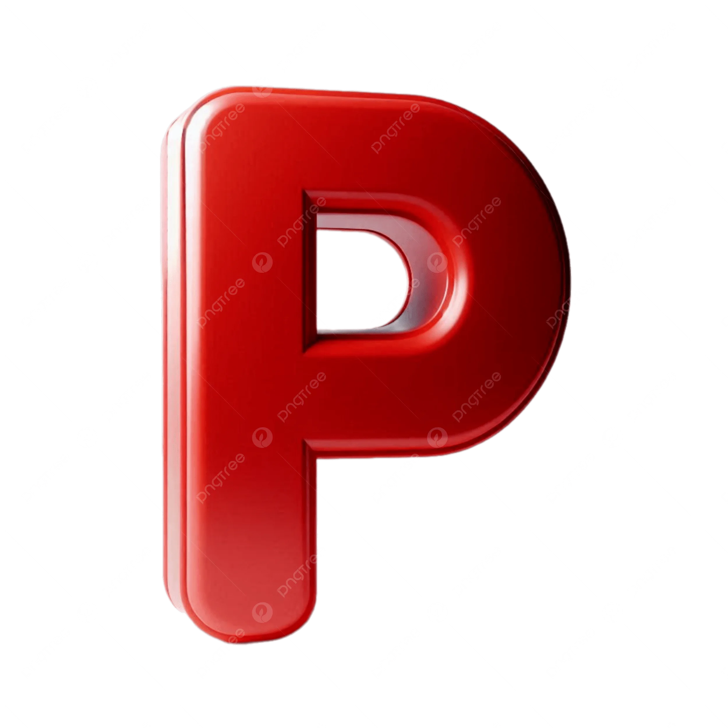 Letter P Uppercase Bold P Red Alphabet P P Letter 3D Icon Png Transparent Image And Clipart