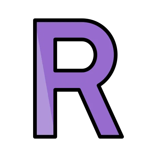 Letter R Generic Outline Color Icon